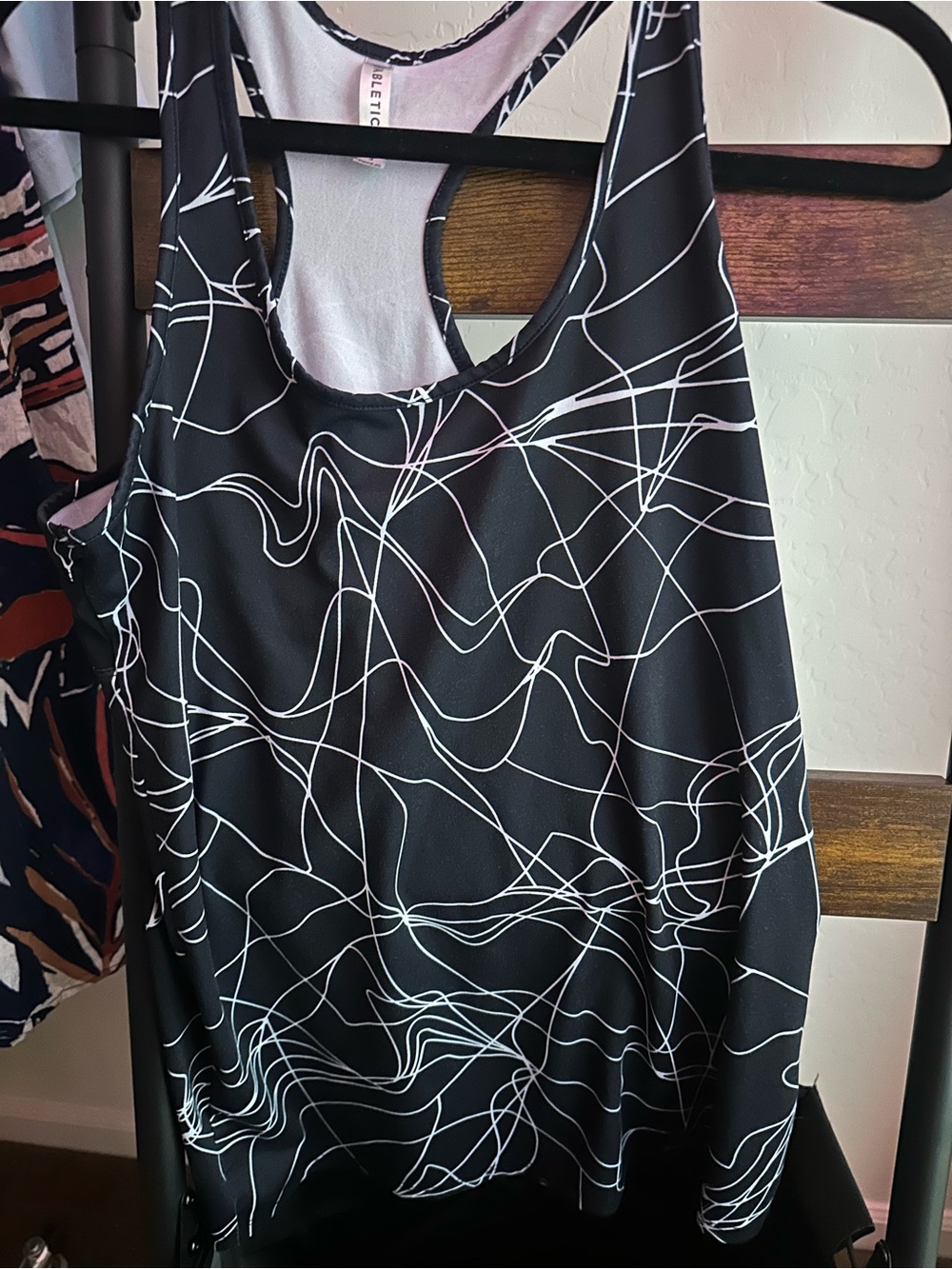 Fabletics Ladies Racerback Tank Top-Size S-Black/White